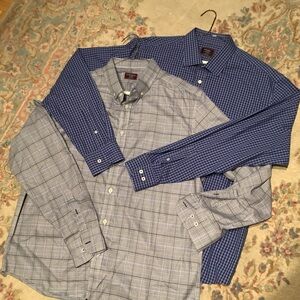 Pair of UNTUCKit Men's Cotton Shirts Purple & Gray Sz XL